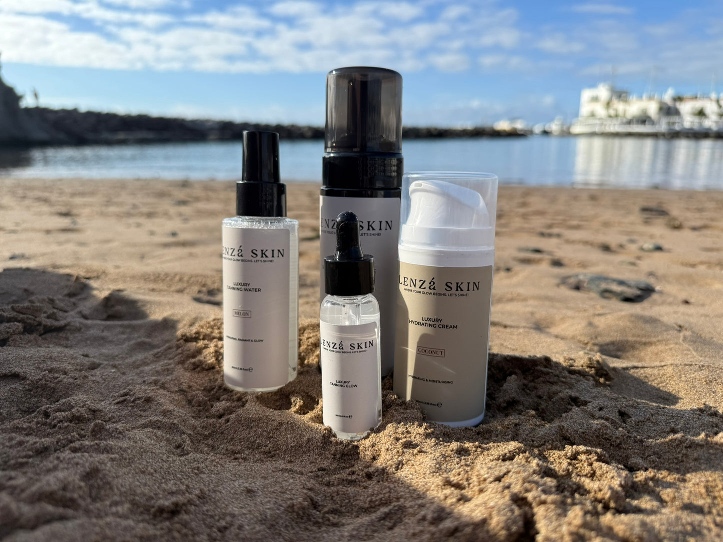 The Complete Glow Set: Tanning Mousse + Tanning Water + Tanning Drops + Hydrating Cream