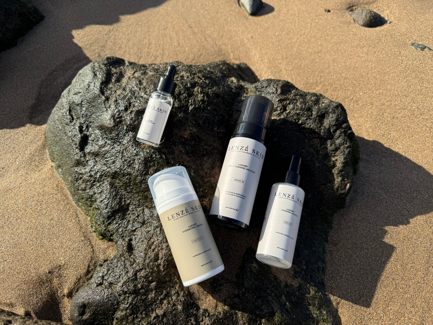 The Complete Glow Set: Tanning Mousse + Tanning Water + Tanning Drops + Hydrating Cream