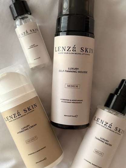 The Complete Glow Set: Tanning Mousse + Tanning Water + Tanning Drops + Hydrating Cream