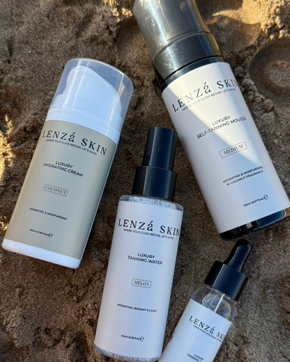 The Complete Glow Set: Tanning Mousse + Tanning Water + Tanning Drops + Hydrating Cream