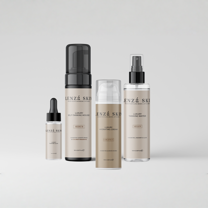 The Complete Glow Set: Tanning Mousse + Tanning Water + Tanning Drops + Hydrating Cream
