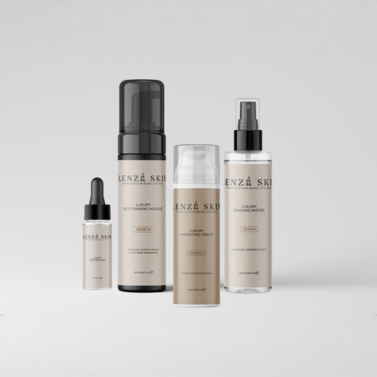 The Complete Glow Set: Tanning Mousse + Tanning Water + Tanning Drops + Hydrating Cream